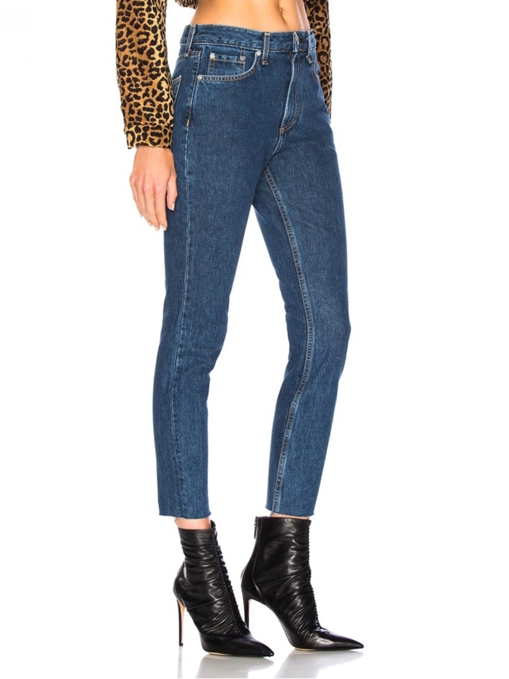 RAG & BONE Dark Stone Stretch Denim High Rise Skinny Jeans, Size 26 - Picture 3 of 15
